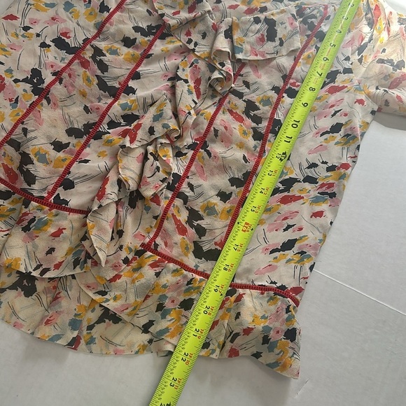 Diane Von Furstenburg Floral Print Silk Button Down 3/4 Sleeve Top Womens Size 6 - Picture 8 of 13